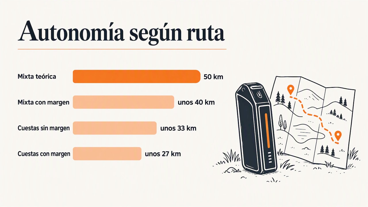 Autonomía de una e-bike en Madrid: cuántos km hace de verdad Cómo calcular tu autonomía real — overview diagram