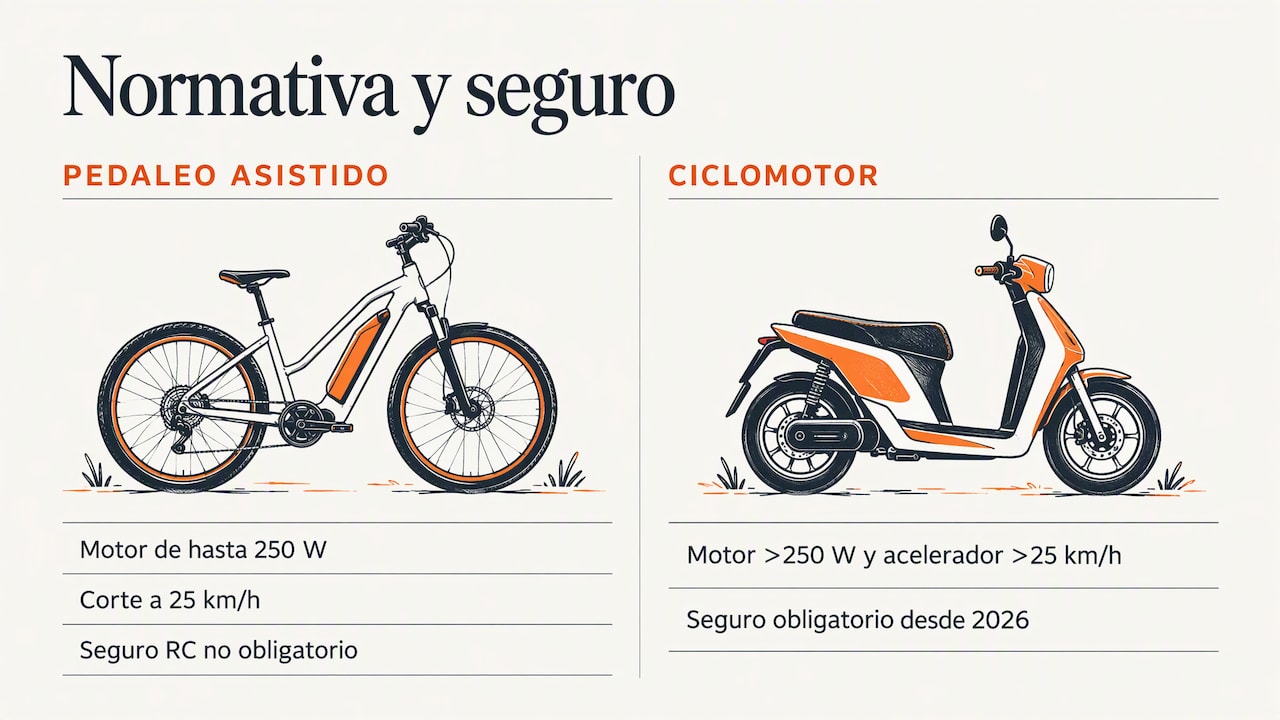 Autonomía de una e-bike en Madrid: cuántos km hace de verdad Legalidad y seguro: qué e-bike es la que puedes usar — overview diagram